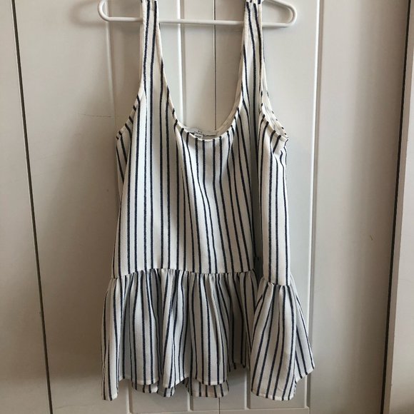 Halston Peplum Striped Tank - Picture 1 of 2